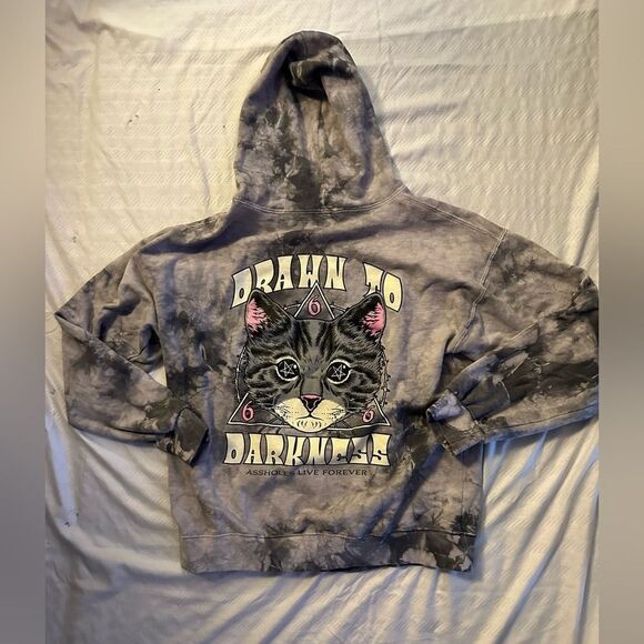 Assholes Live Forever Drawn Into The Darkness Tie Dye Hoodie NEW - Picture 2 of 4
